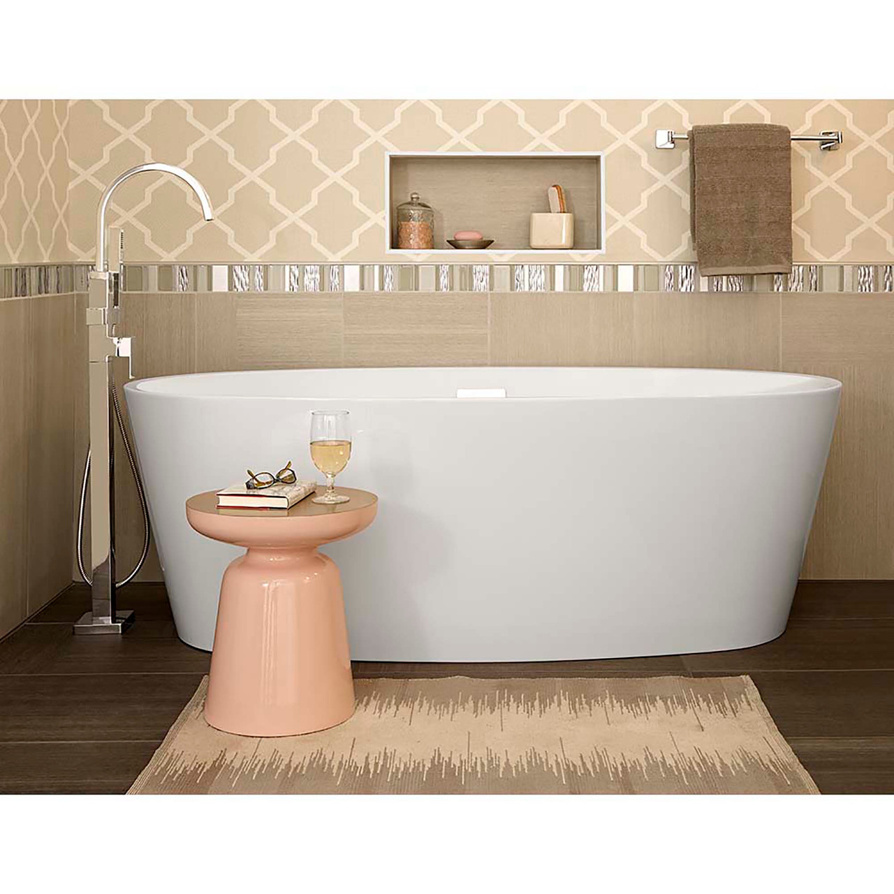 Contemporary Square Freestanding Tub Filler with Hand Shower in Polished Chrome
