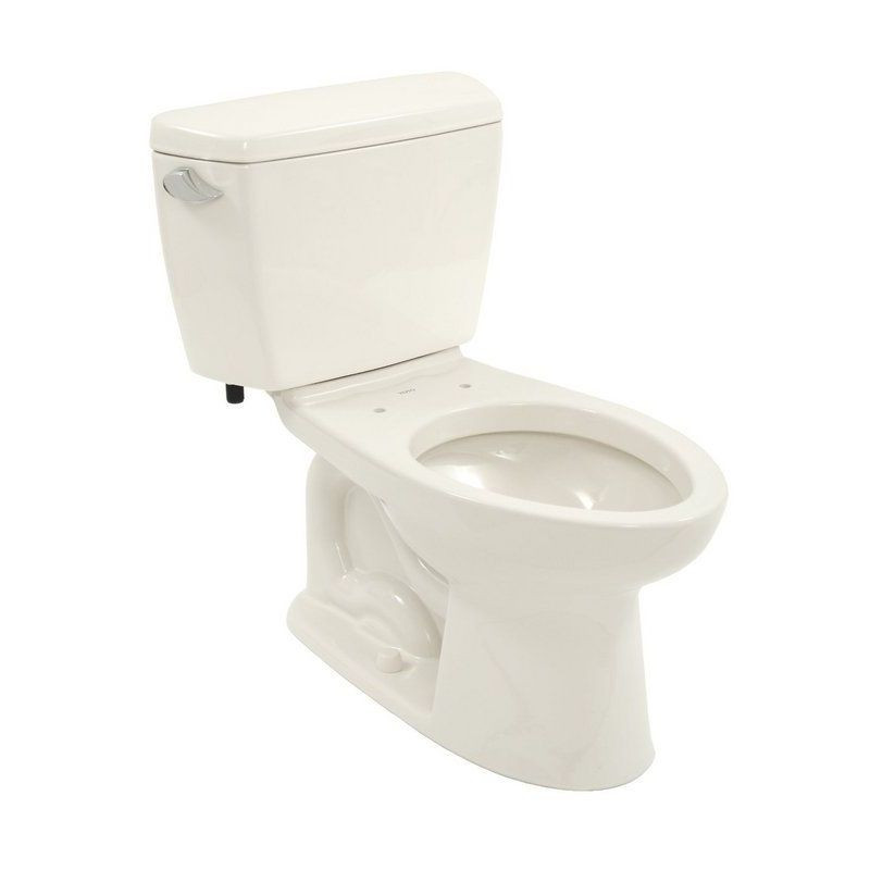 Toto CST744E#11 Two Piece Elongated 1.28 GPF Toilet with E-Max Flush System - Seat Not Included in Colonial White