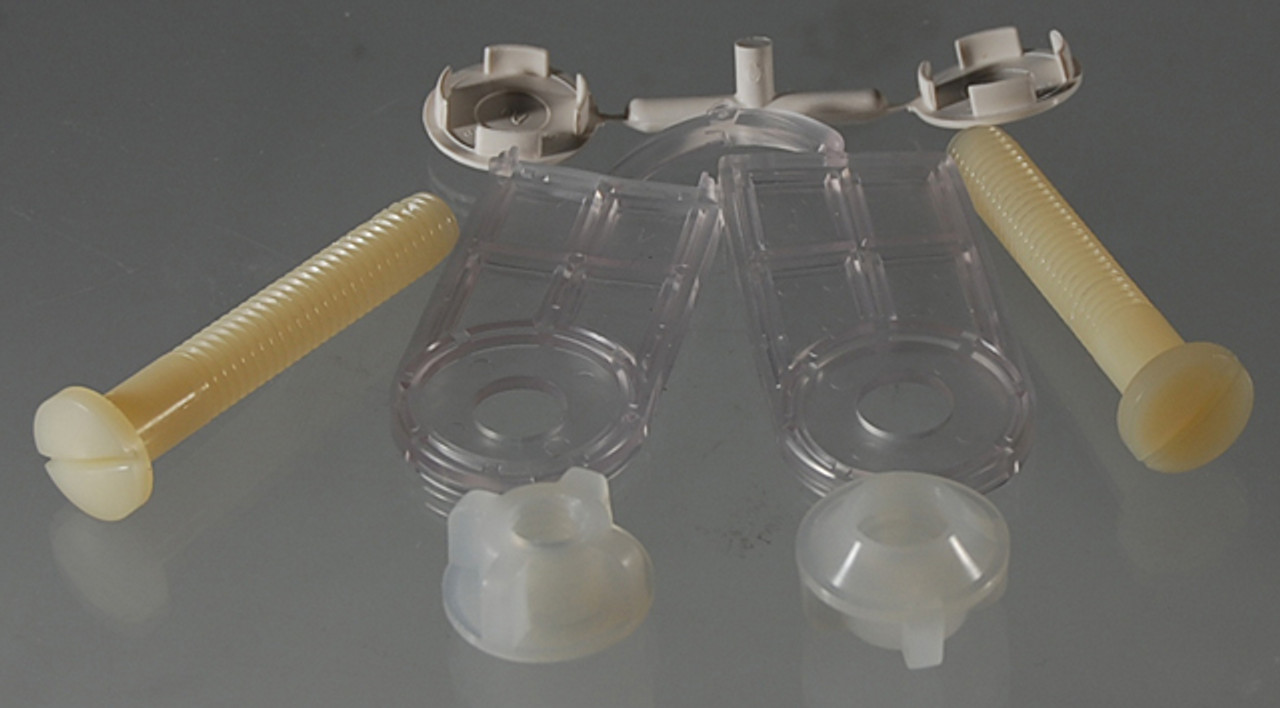 Mounting Hardware Set for Softclose Toilet Seat in Colonial White