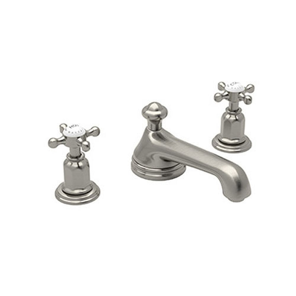 Rohl U.3706X-STN-2 Widespread Bathroom Faucet and Pop-Up Drain in Satin Nickel