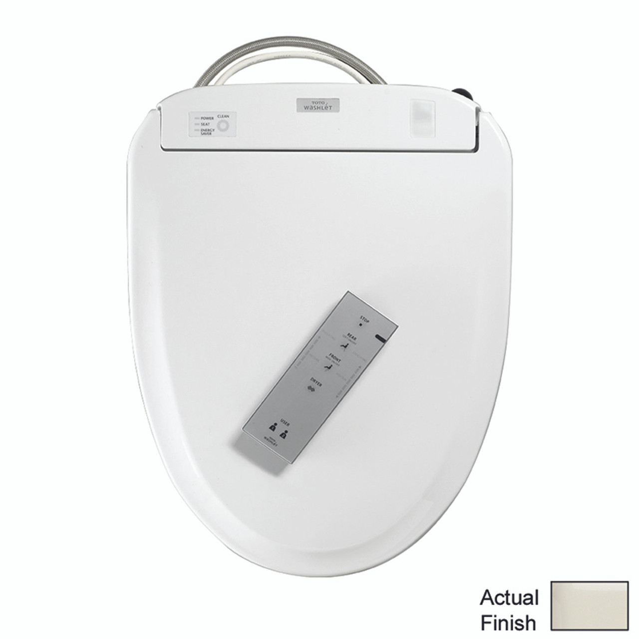 Round Closed Front Toilet Seat with Lid and Washlet with eWater+ in Sedona Beige
