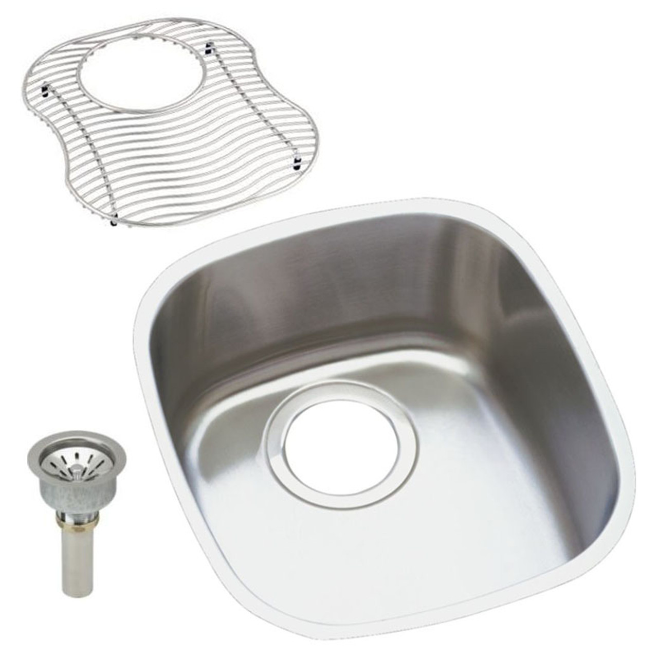 Elkay ELUH1113DBG Stainless Steel Single Bowl Undermount Sink Kit in Lustrous Highlighted Satin