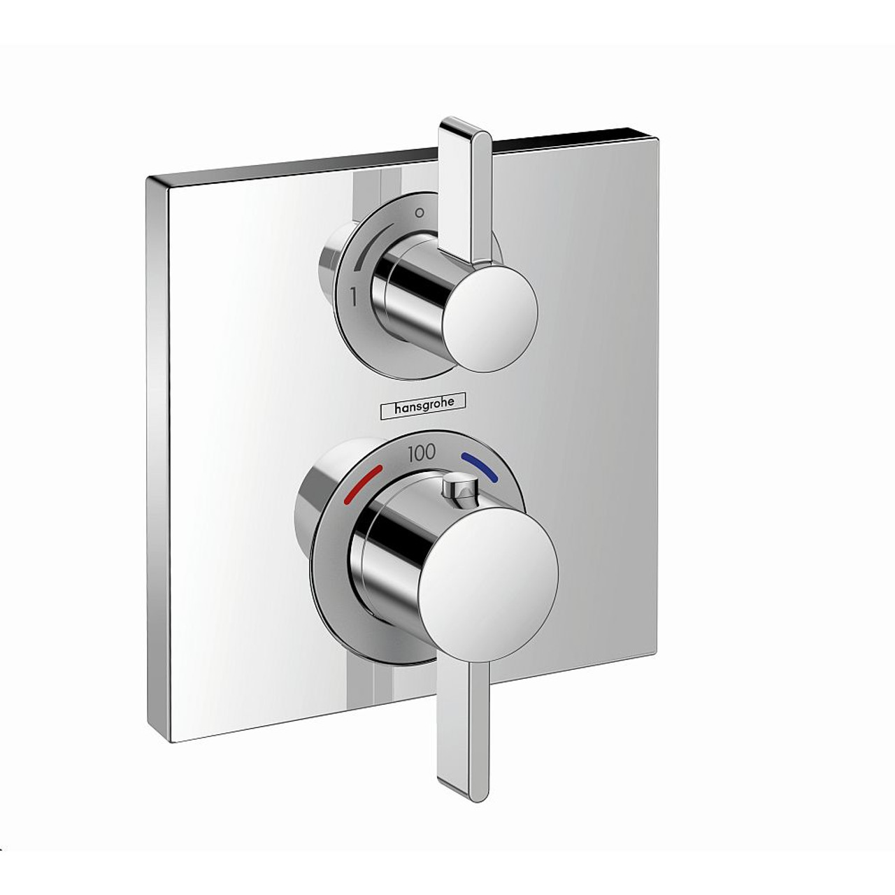 Hansgrohe 15714001 Ecostat Square Thermostatic Trim with Volume Control and Diverter, In Chrome Hansgrohe 15714001 Ecostat Square Thermostatic Trim with Volume Control and Diverter, In Chrome