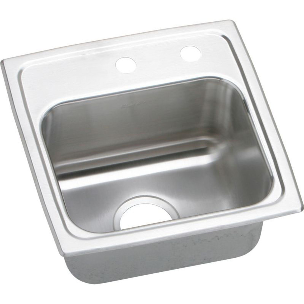 15" x 15" x 7-1/8" 18 Gauge Stainless Steel Single Bowl Drop-in Bar Sink with 3-1/2" Center Drain and Middle Right 2 Faucet Holes in Lustrous Satin 15" x 15" x 7-1/8" 18 Gauge Stainless Steel Single Bowl Drop-in Bar Sink with 3-1/2" Center Drain and Middle Right 2 Faucet Holes in Lustrous Satin