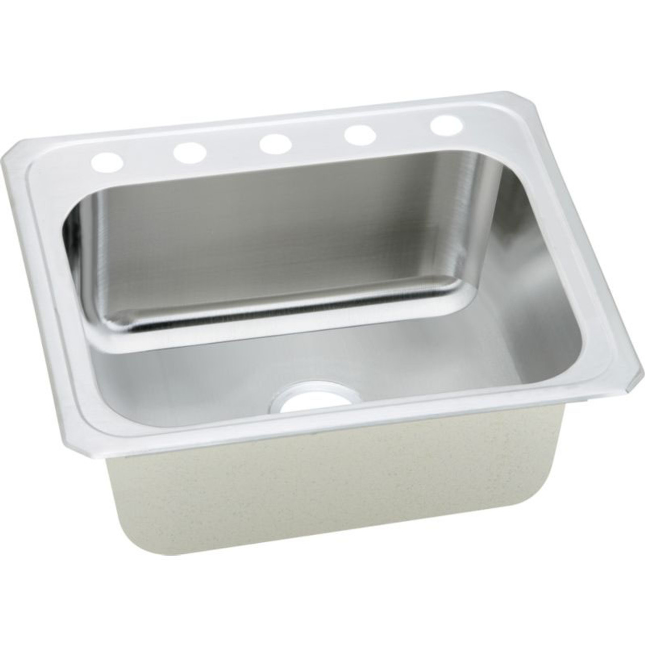 25" x 22" x 10-1/4" 20 Gauge Stainless Steel Single Bowl Drop-in Laundry Sink with 5 Faucet Holes in Brushed Satin