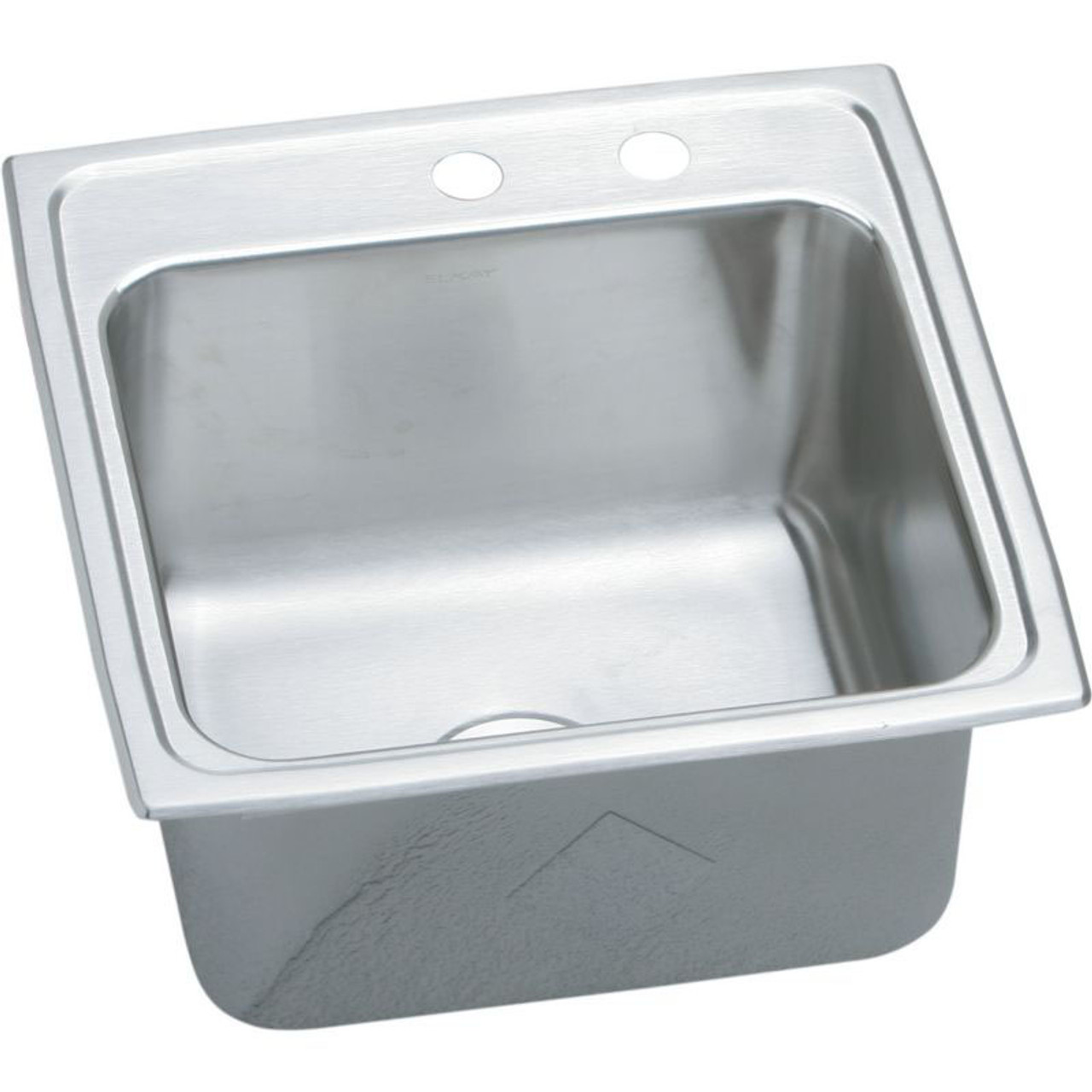 19-1/2" x 19" x 10-1/8" 18 Gauge Stainless Steel Single Bowl Drop-in Laundry Sink with Middle Right 2 Faucet Holes in Lustrous Satin