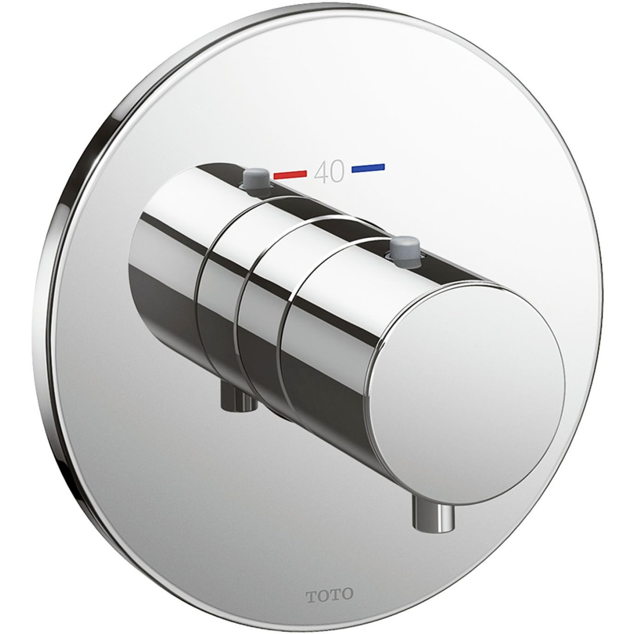 Round Thermostatic Mixing Valve Shower Trim in Polished Chrome