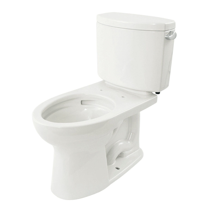 Two Piece Elongated 1.28 GPF SanaGloss Toilet with Double Cyclone Flush System - Seat Not Included in Cotton