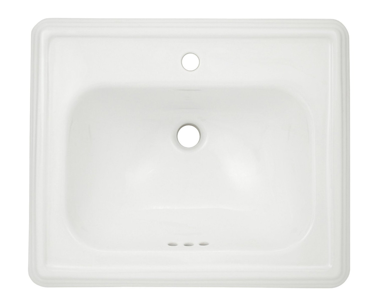 22-1/2-in Drop In Bathroom Sink with Single Faucet Hole Drilled and Overflow in Cotton 22-1/2-in Drop In Bathroom Sink with Single Faucet Hole Drilled and Overflow in Cotton