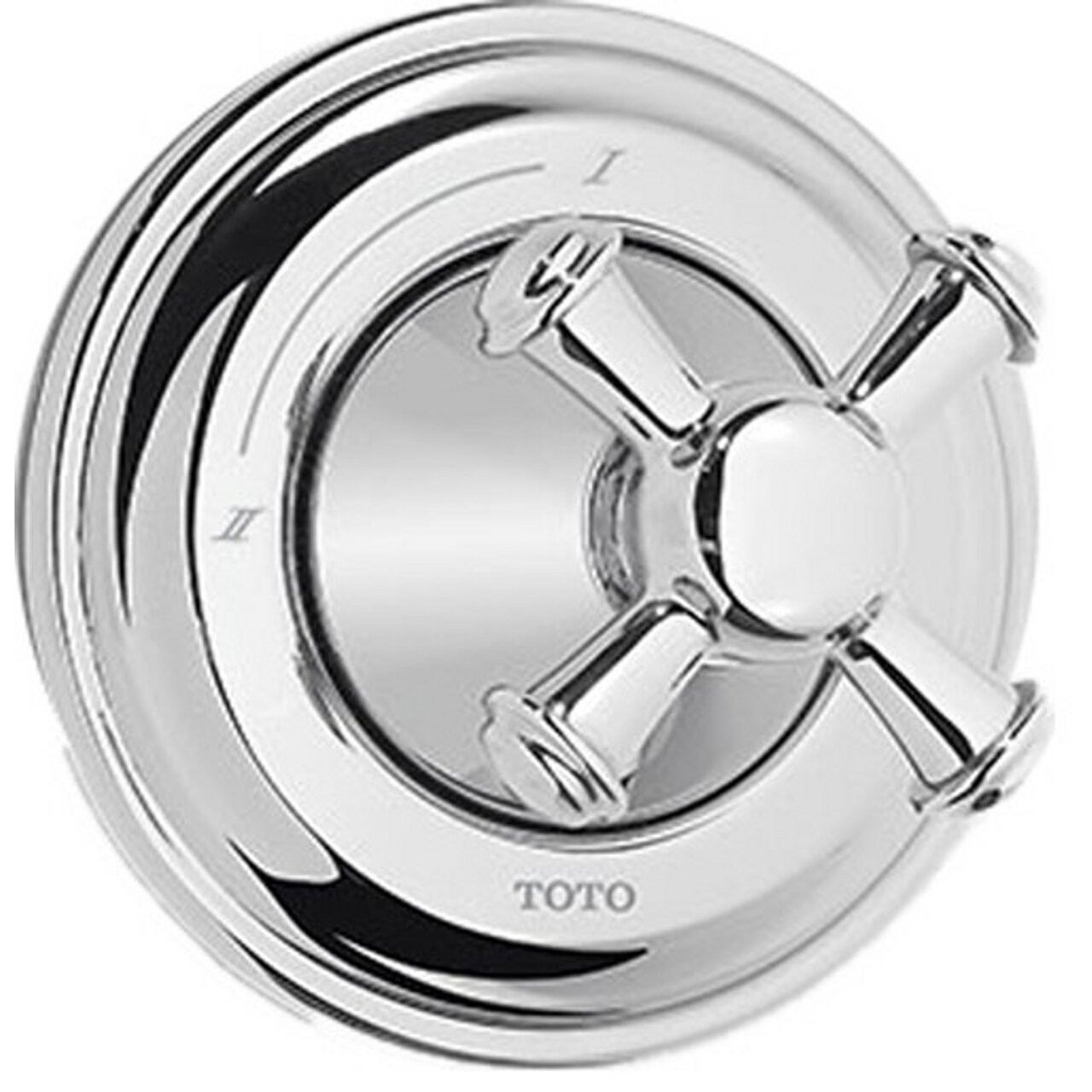 Two-Way Diverter Trim with Cross Handle in Polished Chrome