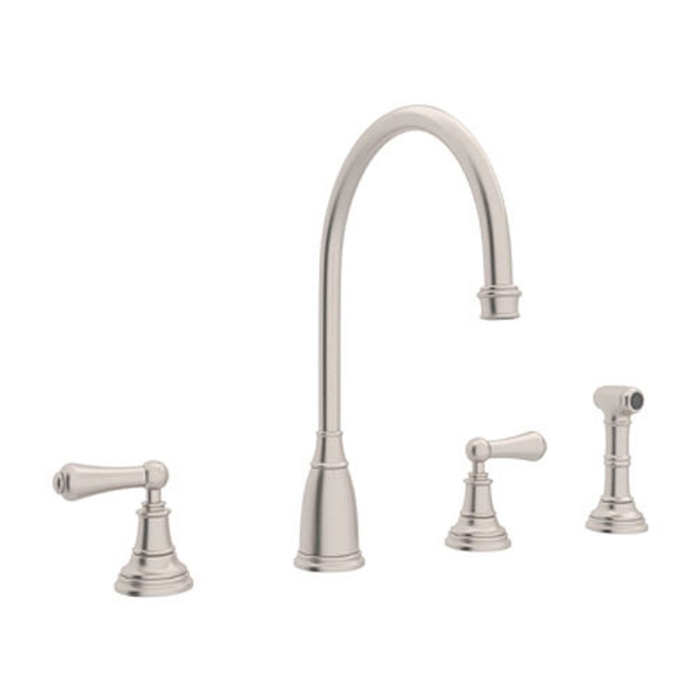Rohl U.4736L-STN-2 Widespread Kitchen Faucet in Satin Nickel
