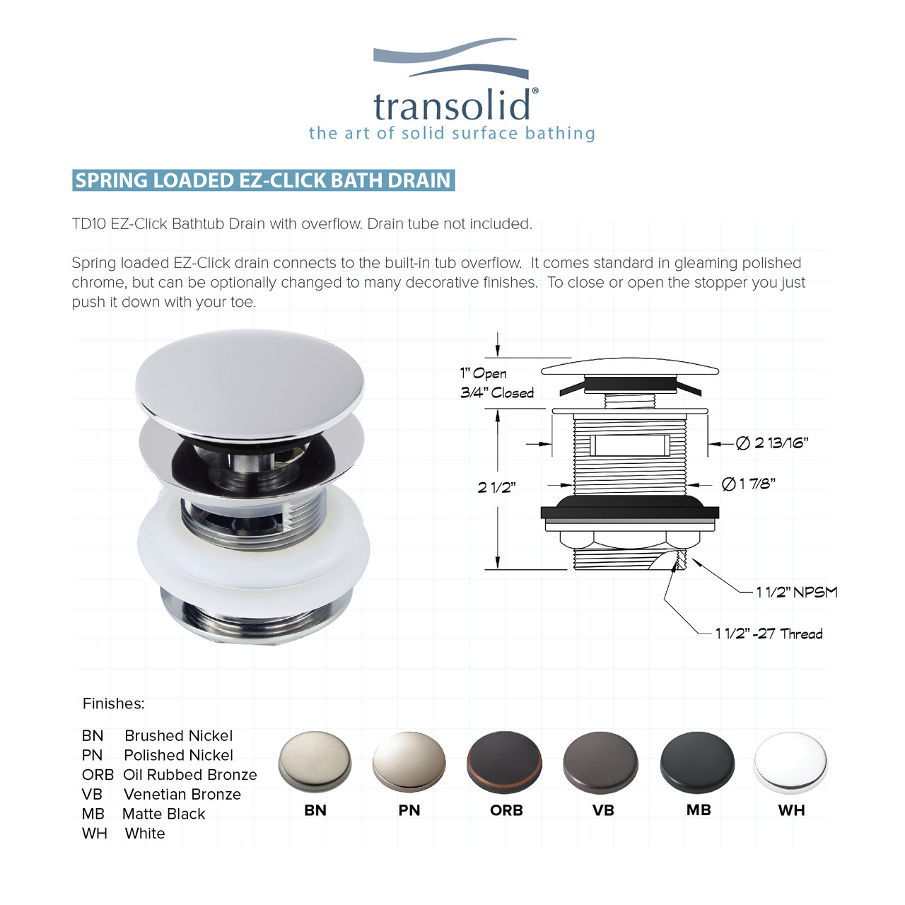 60-in L x 30-in W x 27.5-in H Resin Stone Freestanding Bathtub with center drain, in White