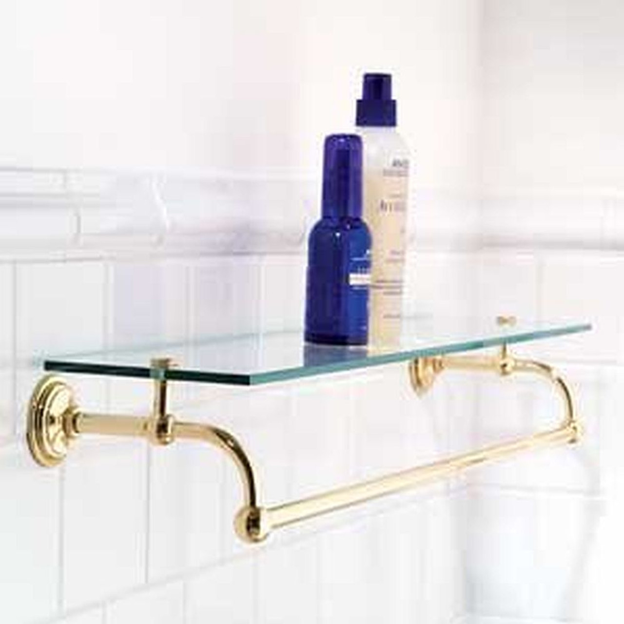 24in Shelf with Bar in Polished Nickel 24in Shelf with Bar in Polished Nickel