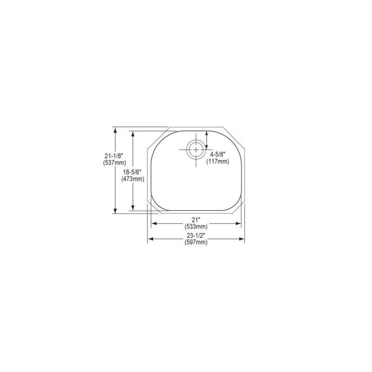 Elkay ELUH211810 Stainless Steel Single Bowl Undermount Sink in Lustrous Highlighted Satin