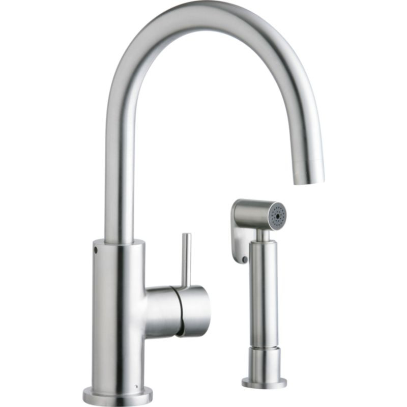 Kitchen 2-Hole Faucet with Side Spray Stainless Steel in Satin Stainless Steel