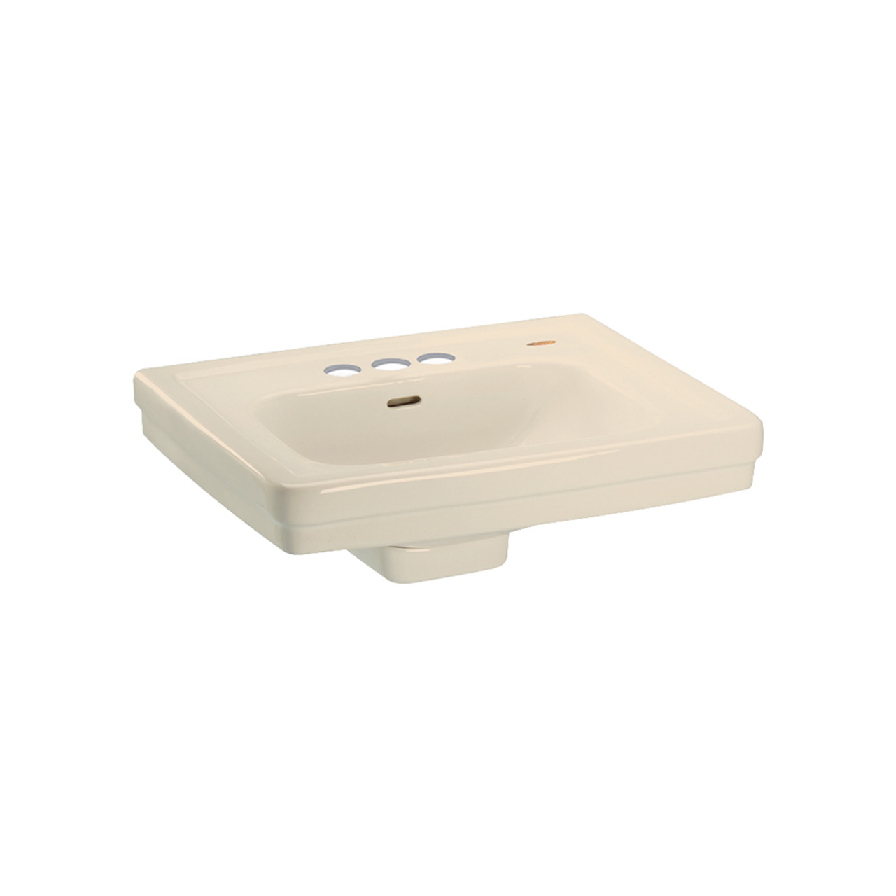 27-1/2-in Pedestal Bathroom Sink with 3 Faucet Holes Drilled and Overflow, Less Pedestal in Bone