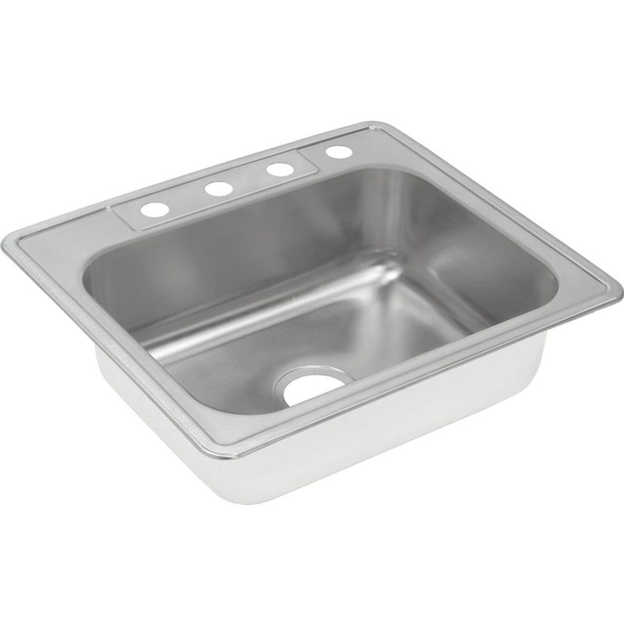 Dayton DXR25225 Stainless Steel Single Bowl Top Mount Sink with 5 Faucet Holes in Satin Dayton DXR25225 Stainless Steel Single Bowl Top Mount Sink with 5 Faucet Holes in Satin