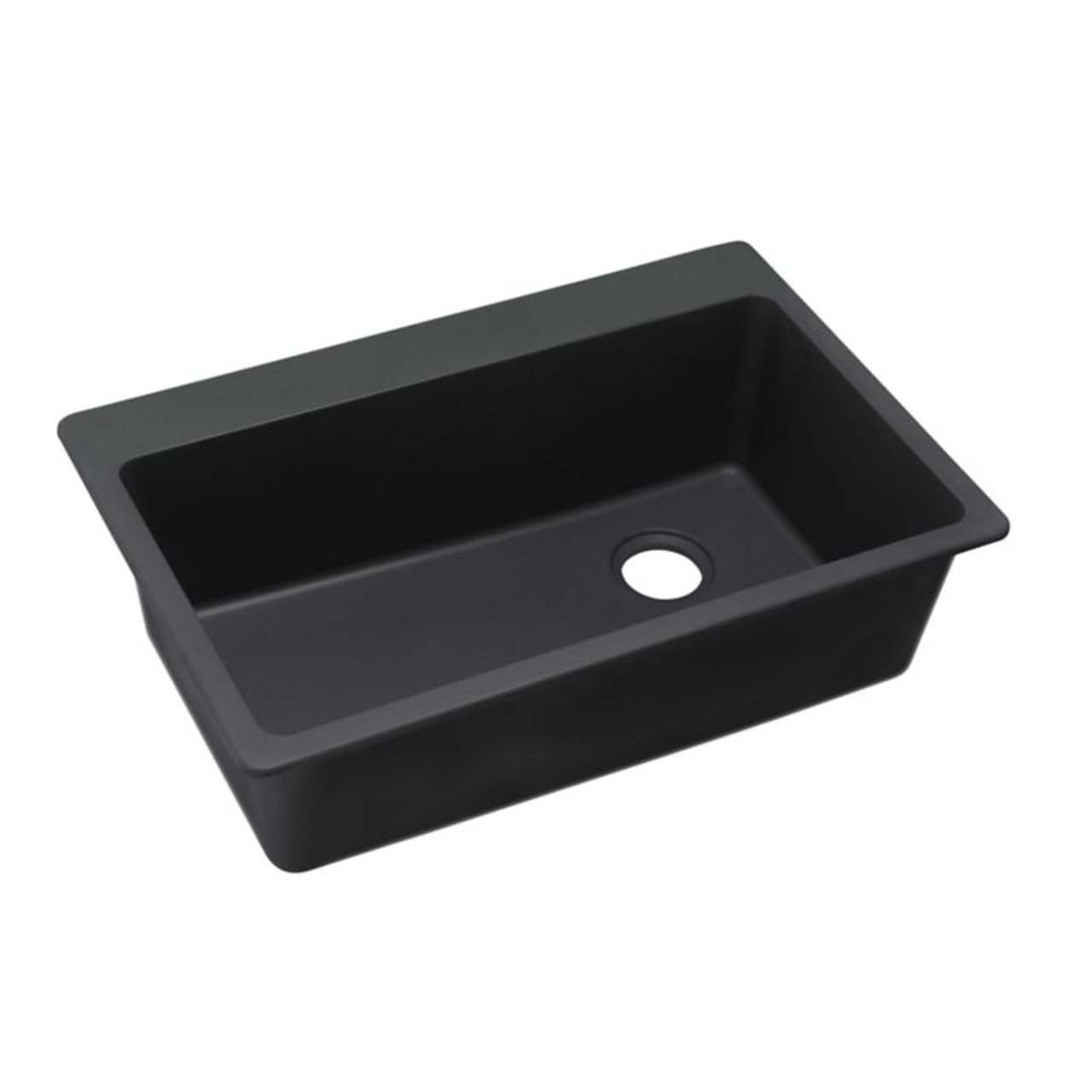 Single Bowl Top Mount Sink with Pre-scores for up to 7 Faucet Holes in Black