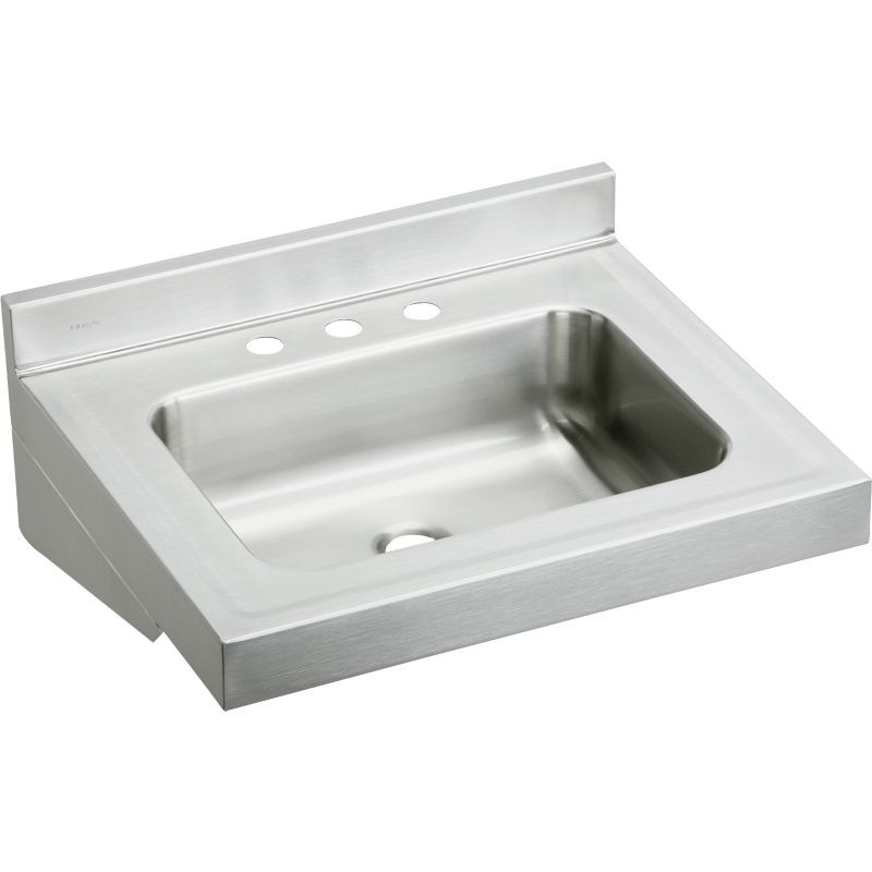 Elkay ELV22193 Commercial Lavatory Sink with 3 Faucet Holes in Buffed Satin