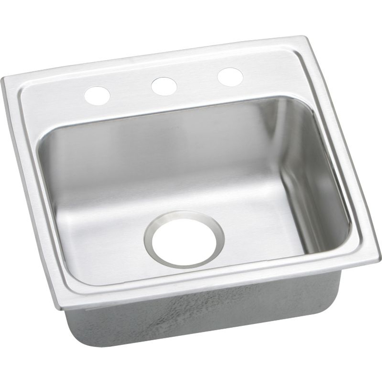 19" x 18" x 6-1/2" 18 Gauge Stainless Steel Single Bowl Quick-Clip Drop-in ADA Sink with 3 Faucet Holes in Lustrous Satin