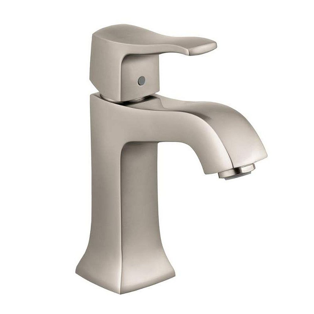 Bathroom Faucet Single Hole Faucet with Lever Handle - Less Metal Pop-Up Drain Assembly in Brushed Nickel