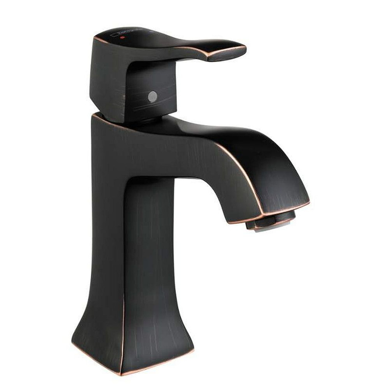 Hansgrohe 31077921 Metris C Bathroom Faucet Single Hole Faucet with Lever Handle - Less Metal Pop-Up Drain Assembly in Rubbed Bronze Hansgrohe 31077921 Metris C Bathroom Faucet Single Hole Faucet with Lever Handle - Less Metal Pop-Up Drain Assembly in Rubbed Bronze
