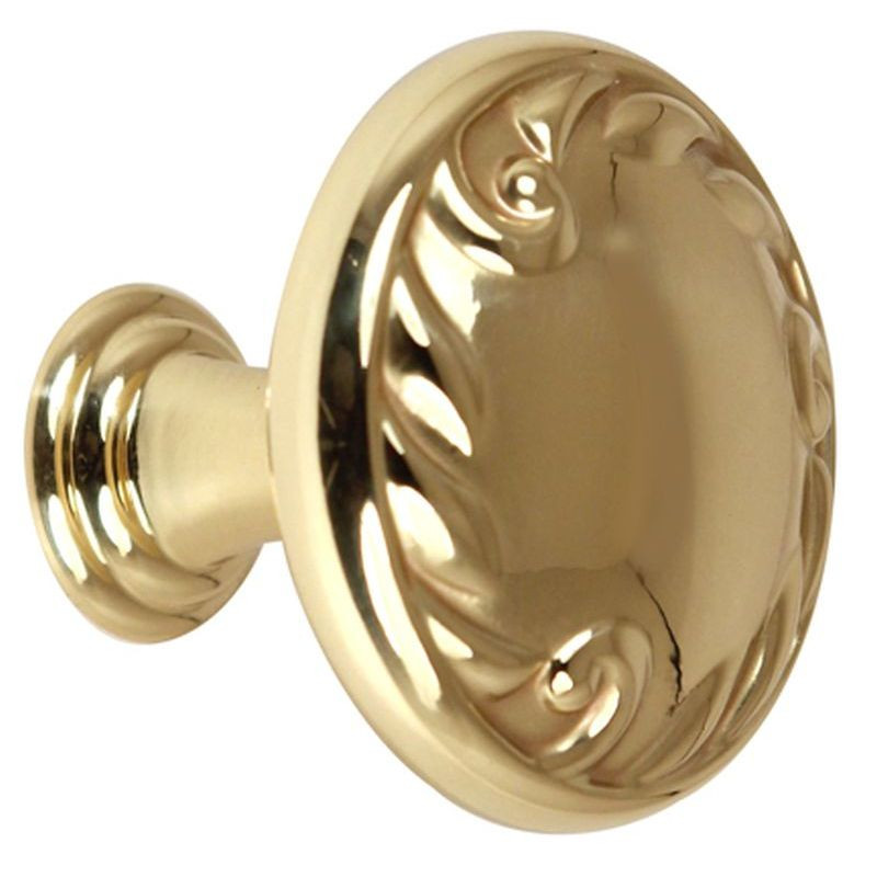 Alno Ornate A3650-38-PB Knob Traditional 1-1/2-in in Polished Brass
