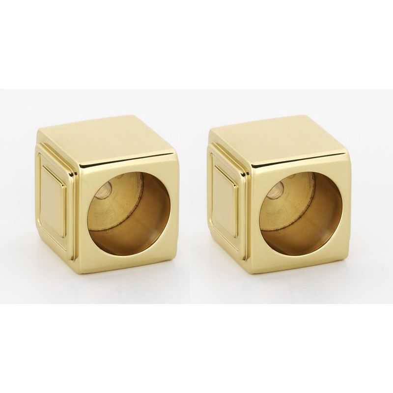Modern Shower Rod Brackets 2-in in Polished Brass