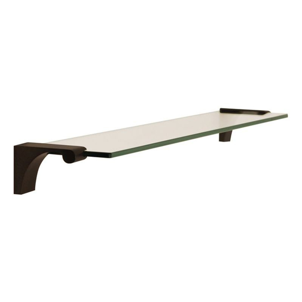 19-in Glass Shelf with Brackets Transitional in Bronze 19-in Glass Shelf with Brackets Transitional in Bronze