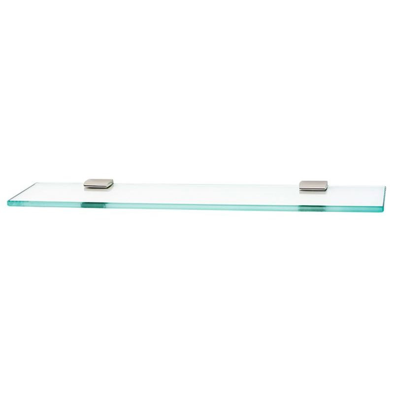 Alno Manhattan A7450-24-PN 24-in Glass Shelf with Brackets Modern in Polished Nickel