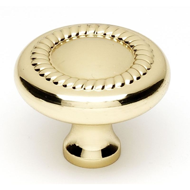 Alno Rope A812-38-PB Knob Traditional 1-1/2-in in Polished Brass