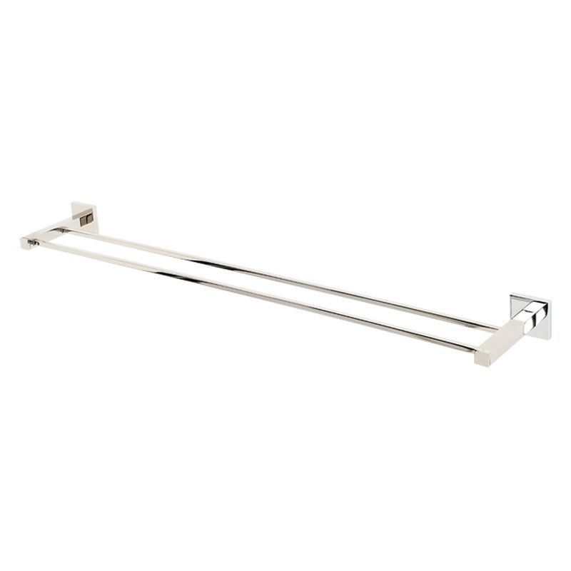 Double Towel Bar Modern in Polished Nickel