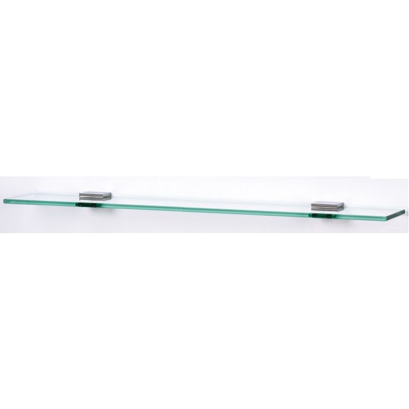 Alno Contemporary II A8455-24-PN 24-in Glass Shelf with Brackets Modern in Polished Nickel