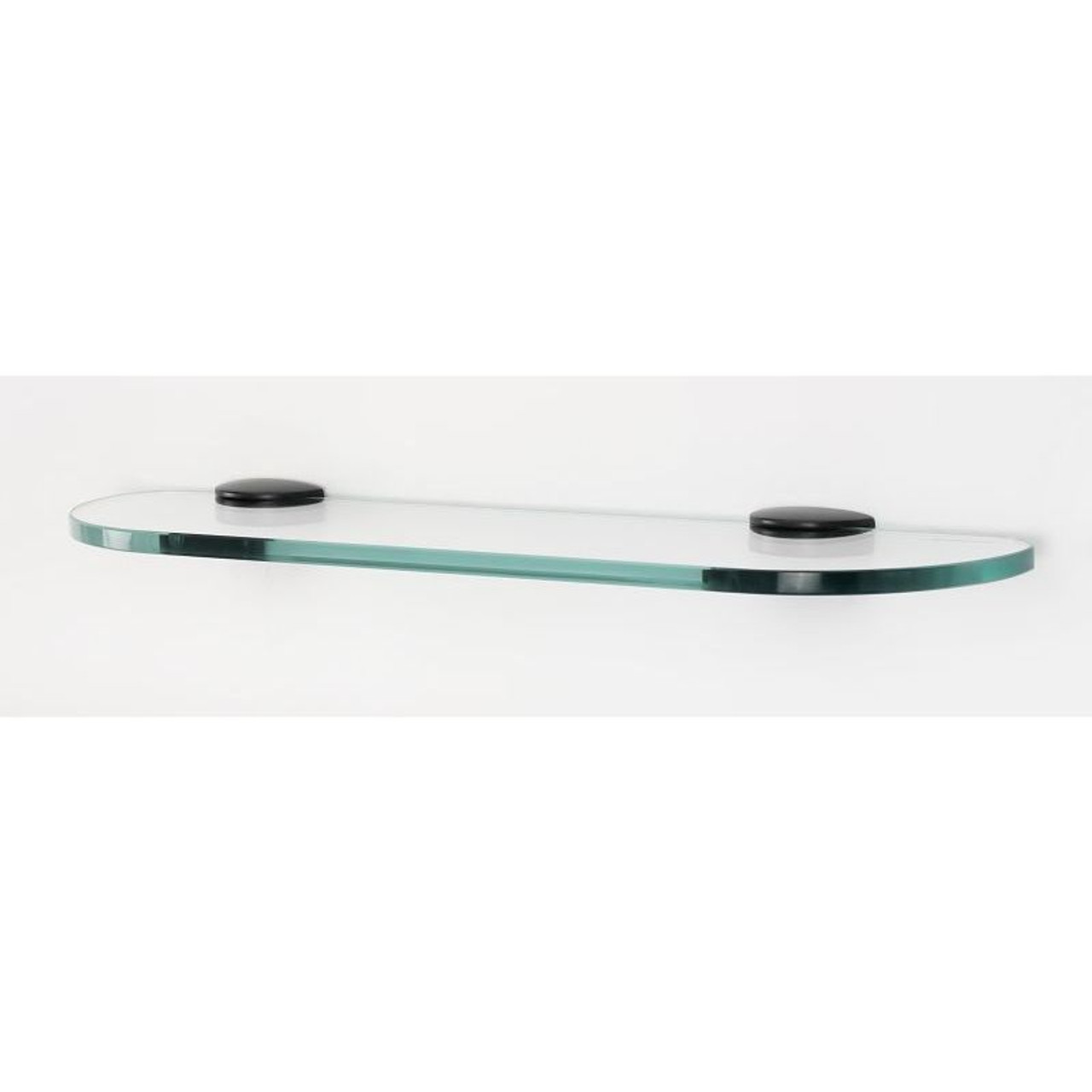 18-in Glass Shelf with Brackets Modern in Bronze 18-in Glass Shelf with Brackets Modern in Bronze