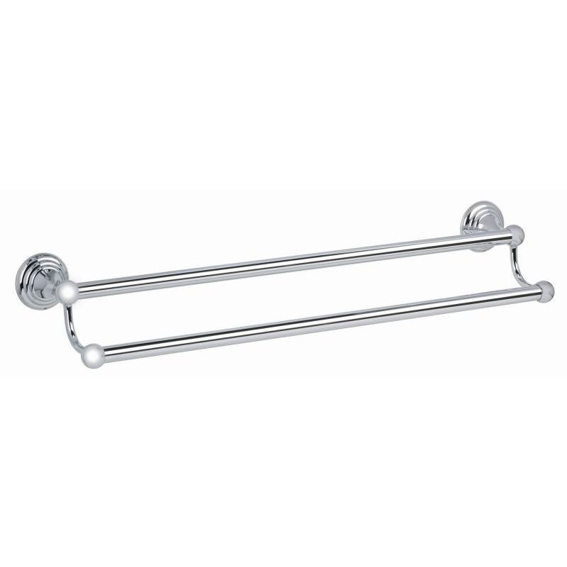 Double Towel Bar Traditional in Polished Chrome