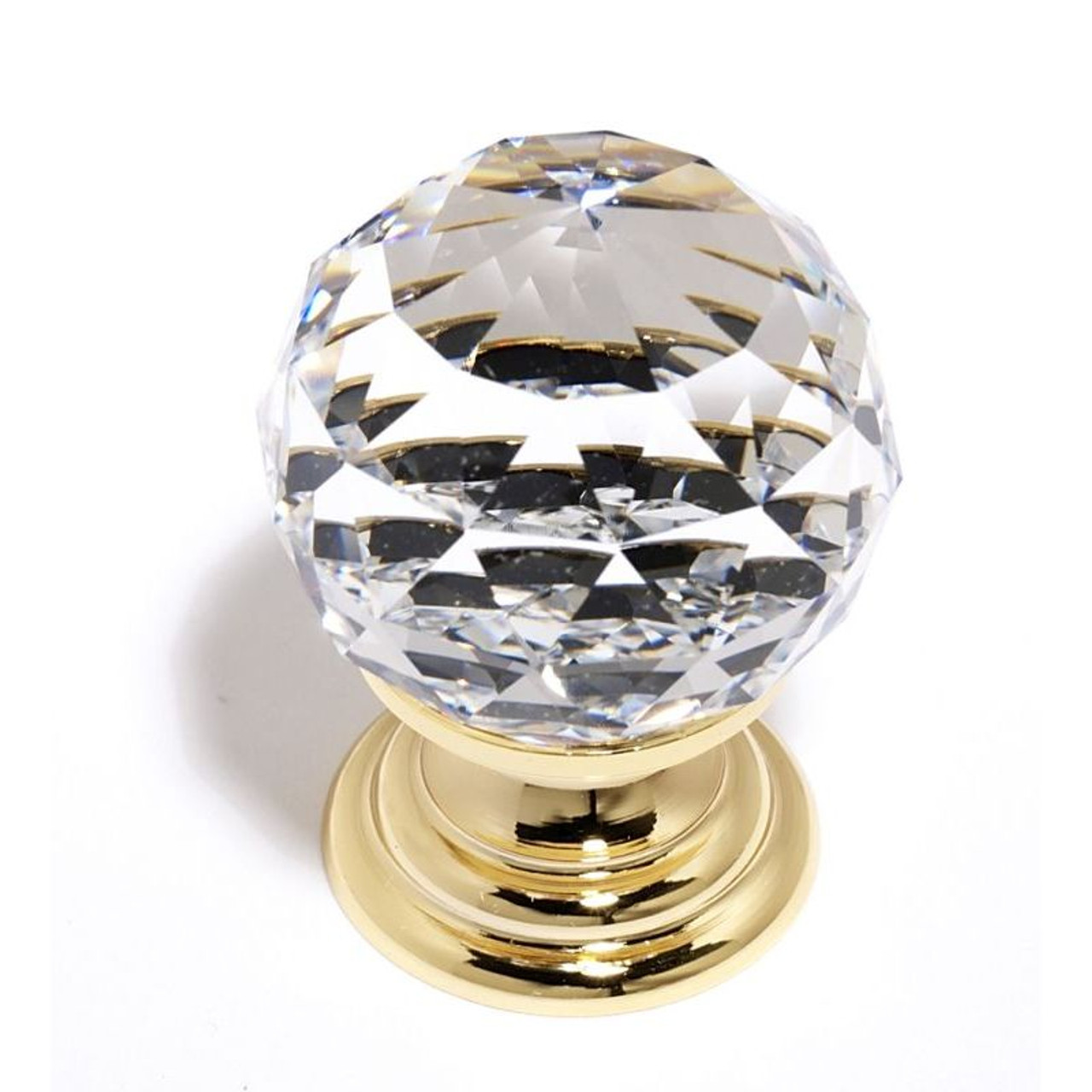 Alno Crystal C210-CLR/GLD Traditional Knob in Gold