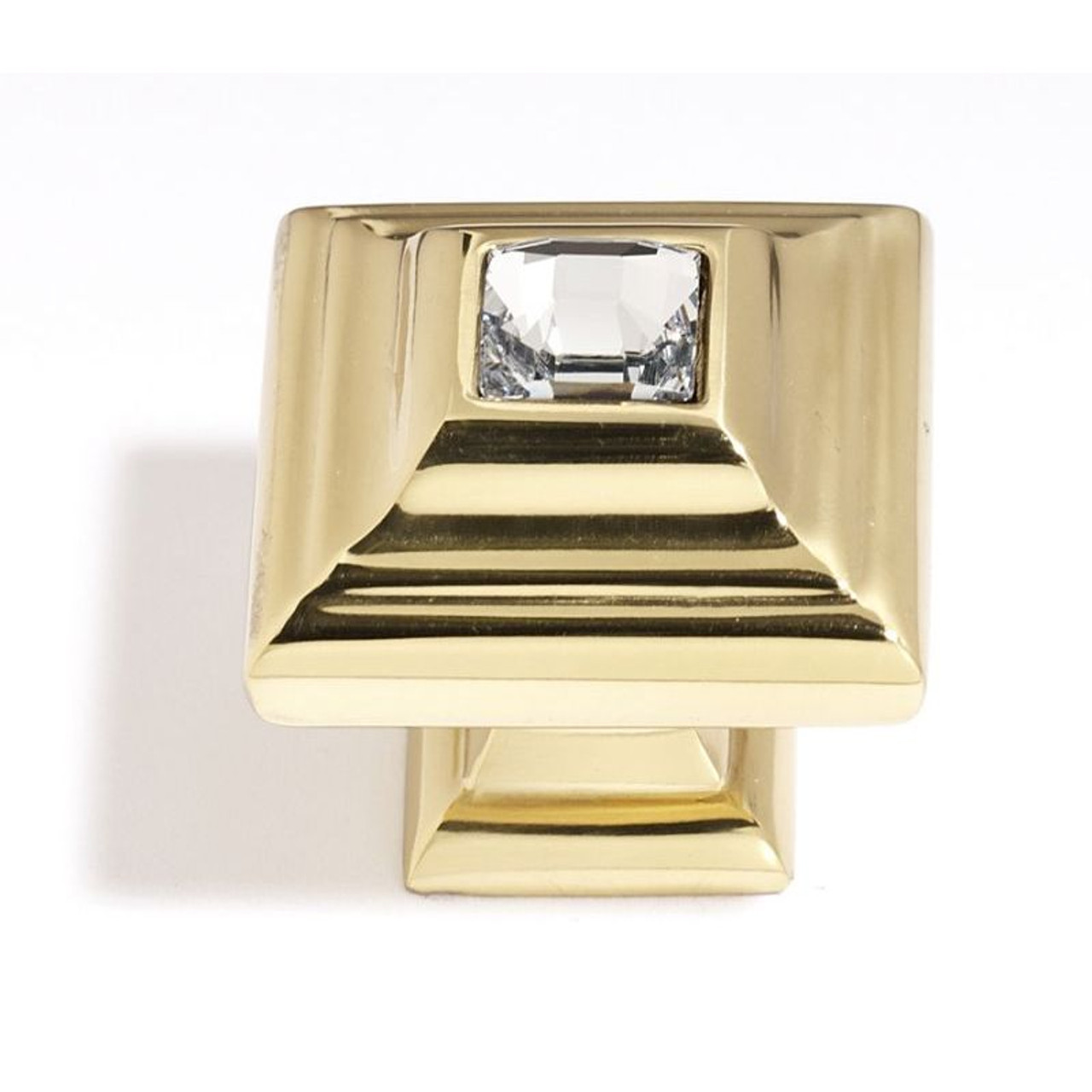 Alno Crystal C213-CLR/GLD Traditional Knob in Gold