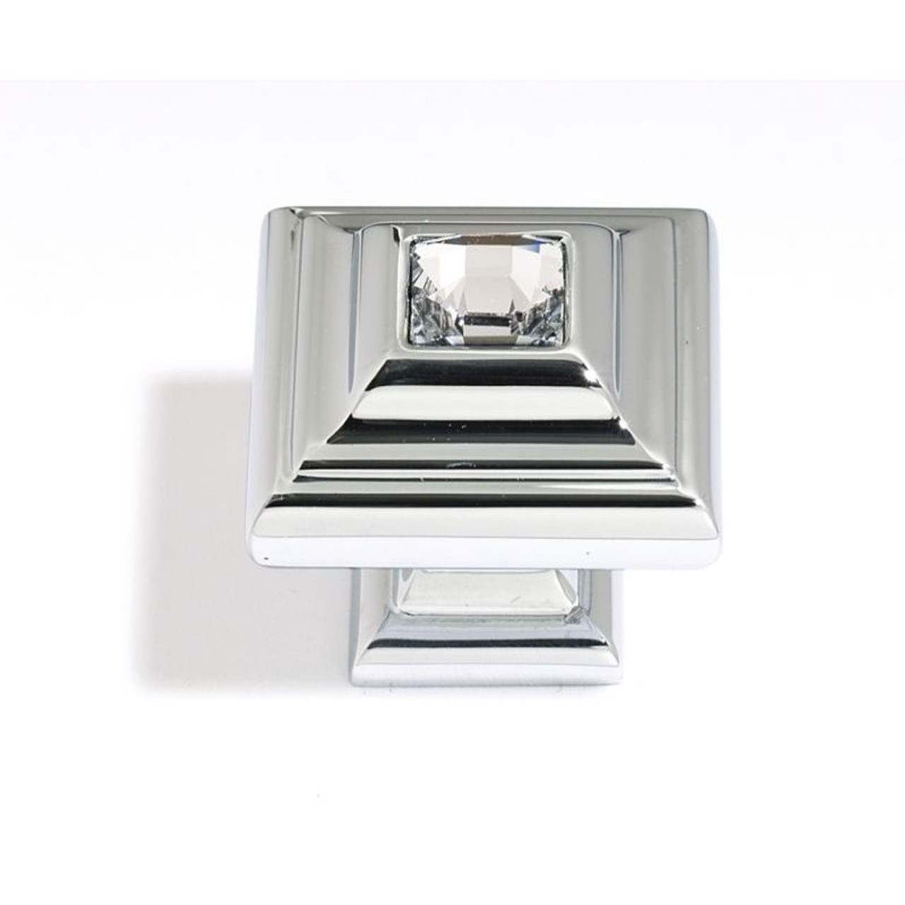 Alno Crystal C213-CLR/PN Traditional Knob in Polished Nickel
