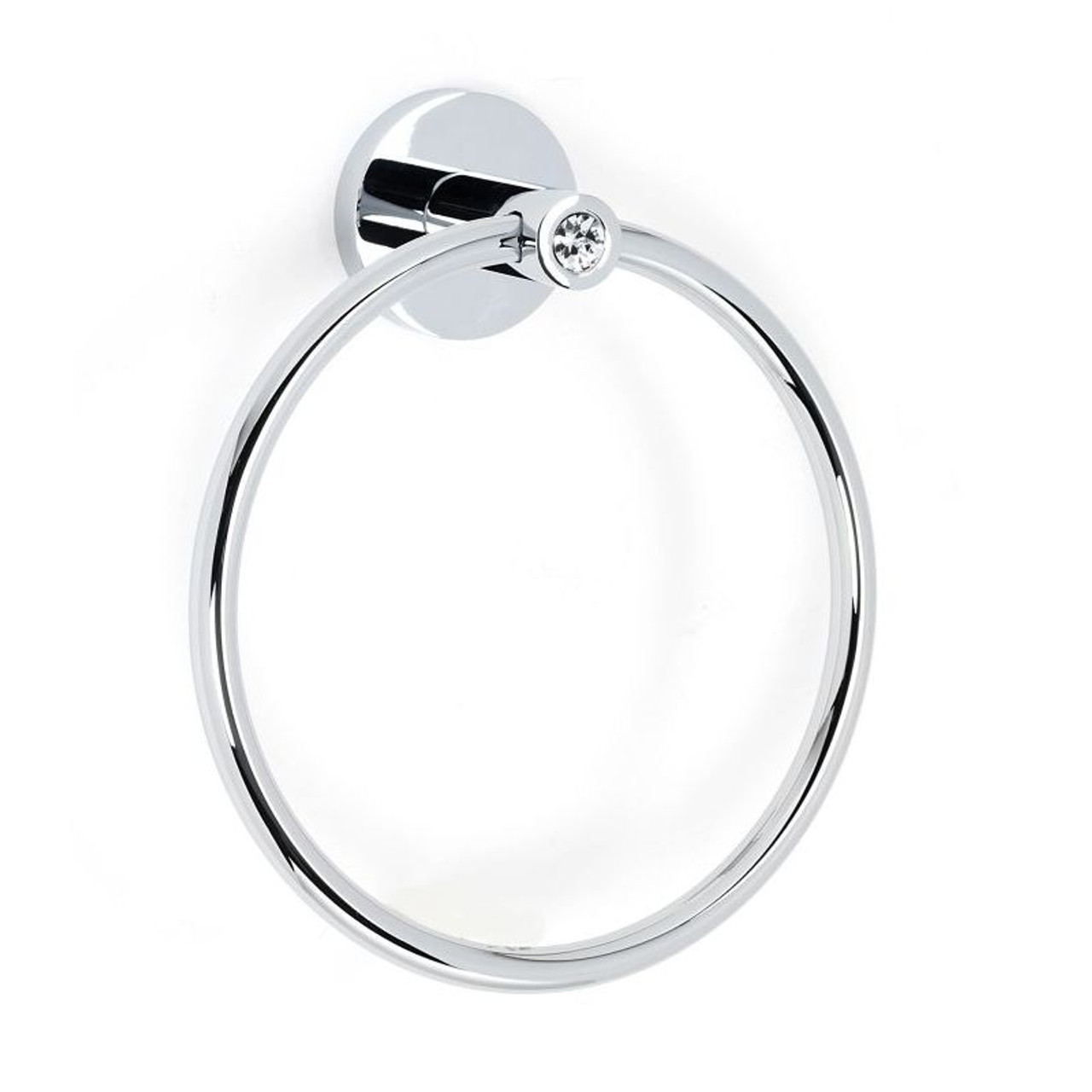 Alno Contemporary I Crystal C8340-PC Modern Towel Ring 6-in in Polished Chrome