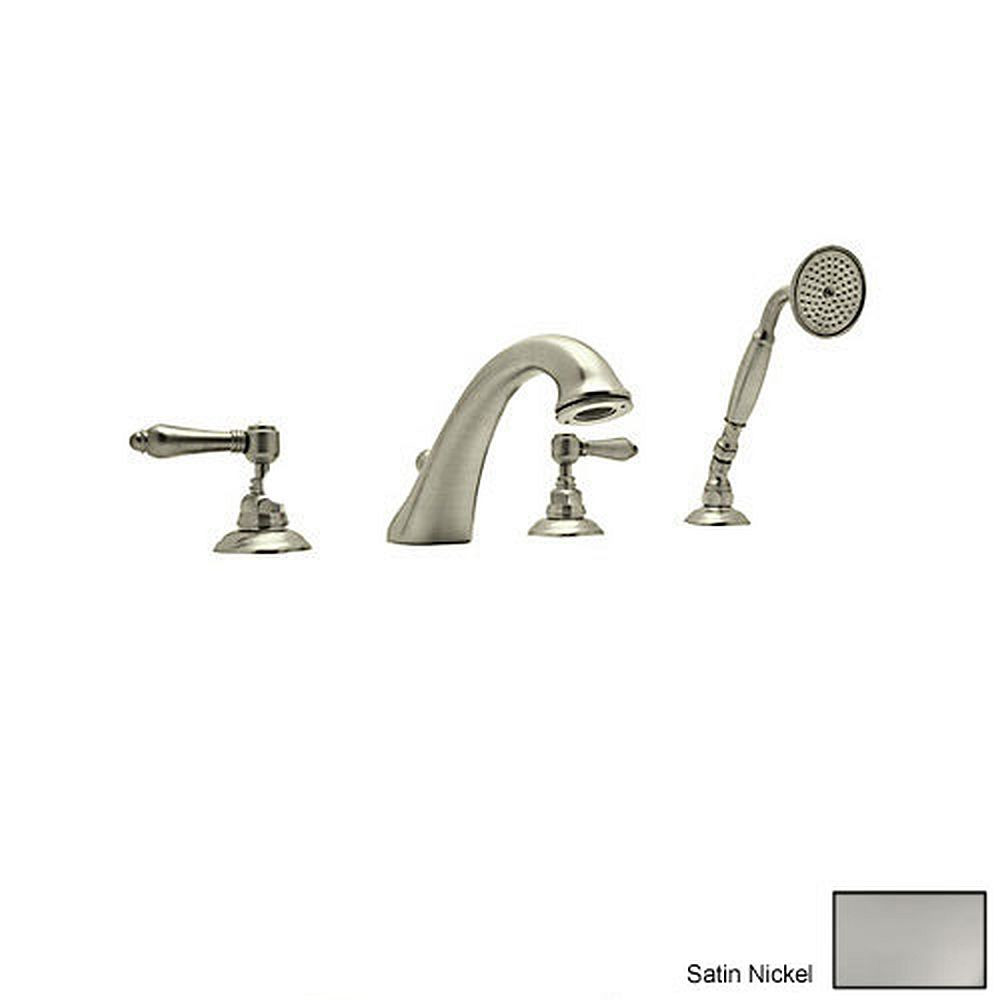Rohl A1464LMSTN Roman Tub Faucet and Single Function Hand Shower in Satin Nickel