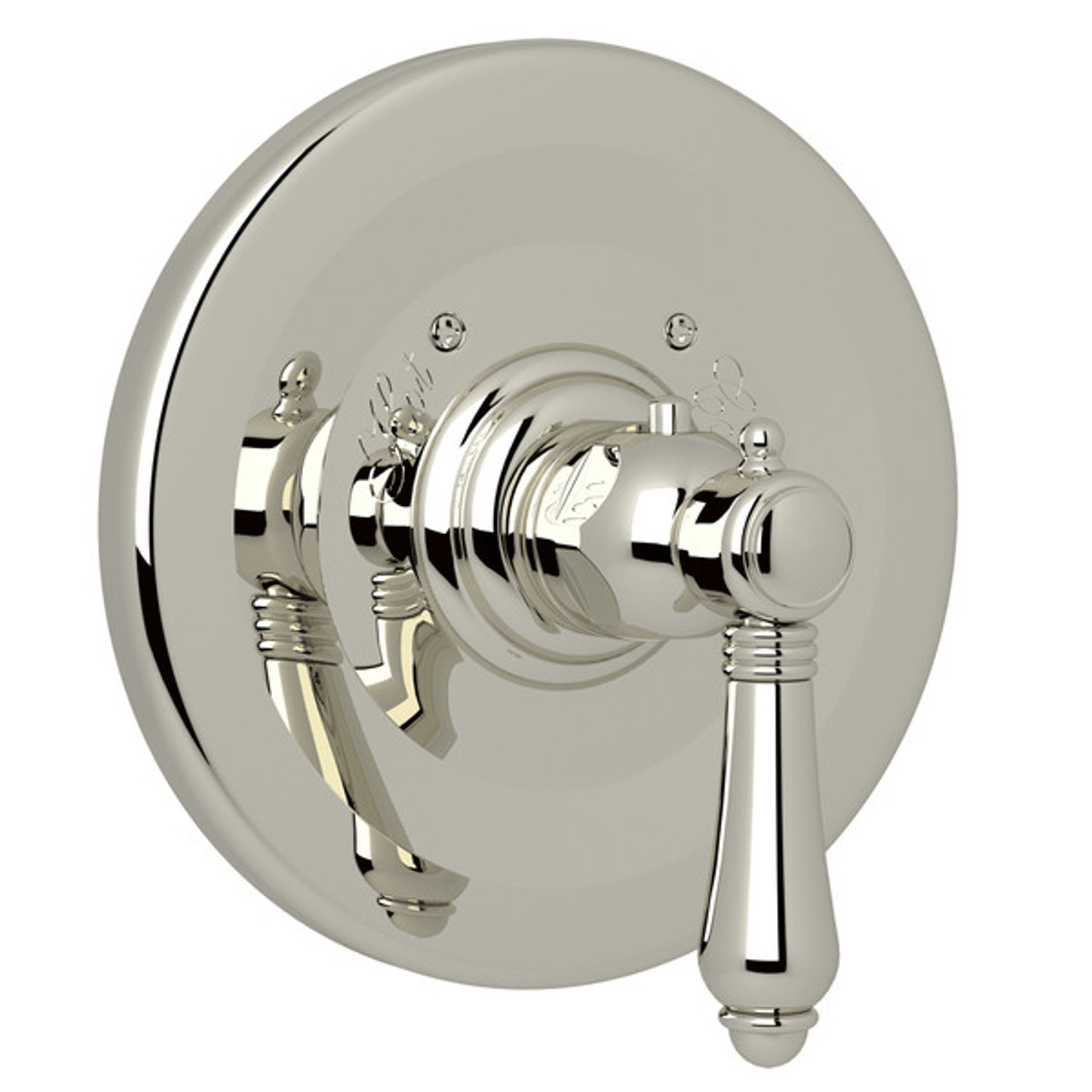 Rohl A4914LMPN Trim Plate without Volume Control with Metal Lever Handle, Polished Nickel
