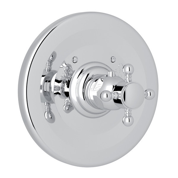 Rohl A4914XMAPC Trim Plate without Volume Control with Cross Handle, Polished Chrome