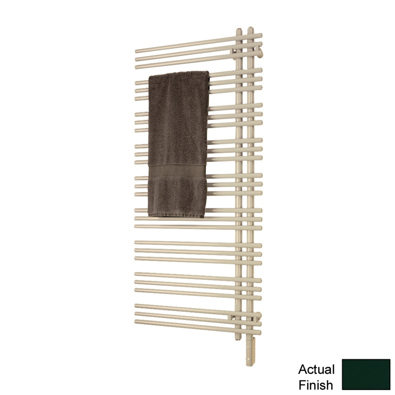 Electric Towel Radiator Direct Wire Right-Hand 69-in H x 23-in W Moss Green