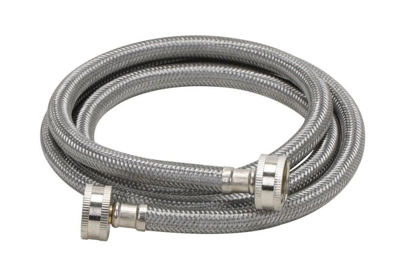 Braided Stainless Steel 60-in Washing Machine Connector with 3/4-in Hose Fitting x 3/4-in Hose Fitting