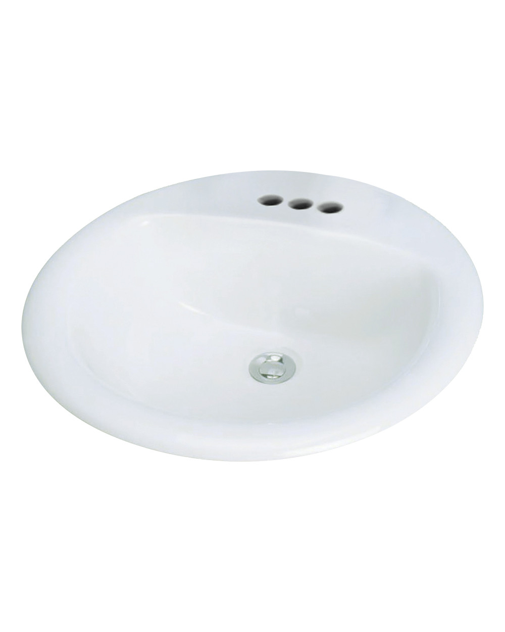 Vitreous China Drop-in Lavatory with 4-in Centerset in White