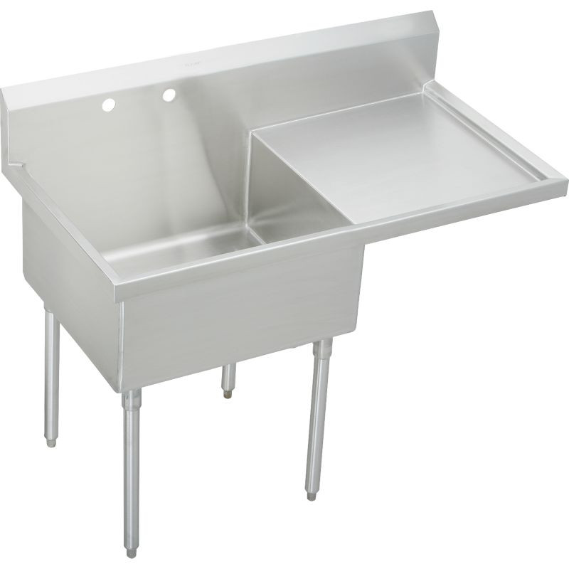Elkay SS8136R1 Commercial Scullery Sink with Single Faucet Hole in Buffed Satin