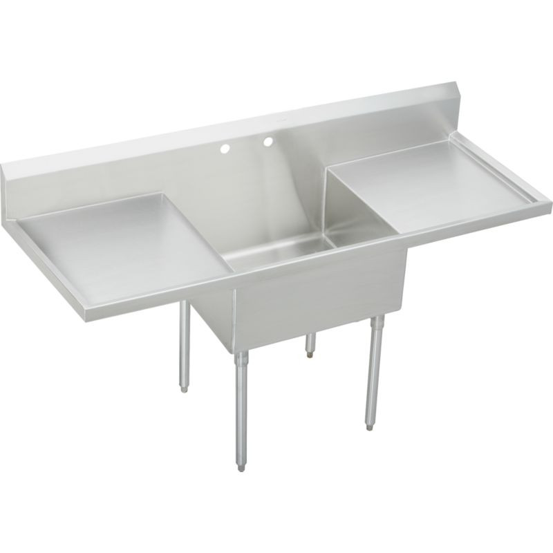 Elkay WNSF8136LROF2 Commercial Scullery Sink with 2 Faucet Holes in Buffed Satin