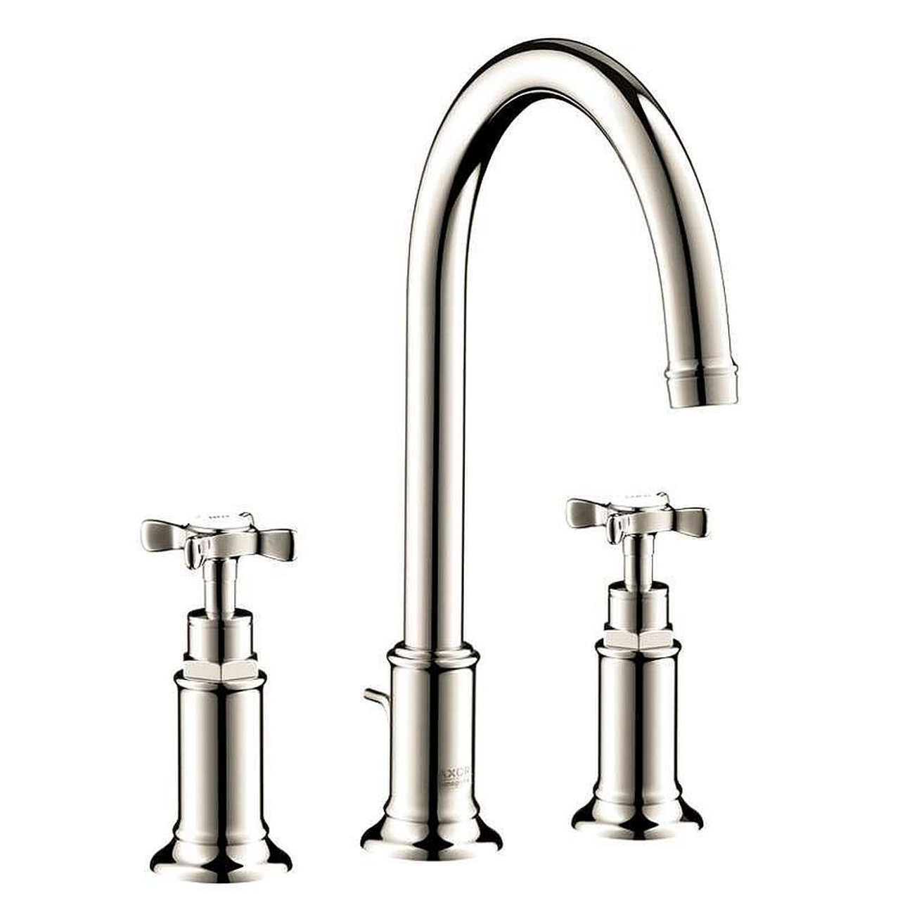 Bathroom Faucet Widespread Faucet with Cross Handles in Polished Nickel