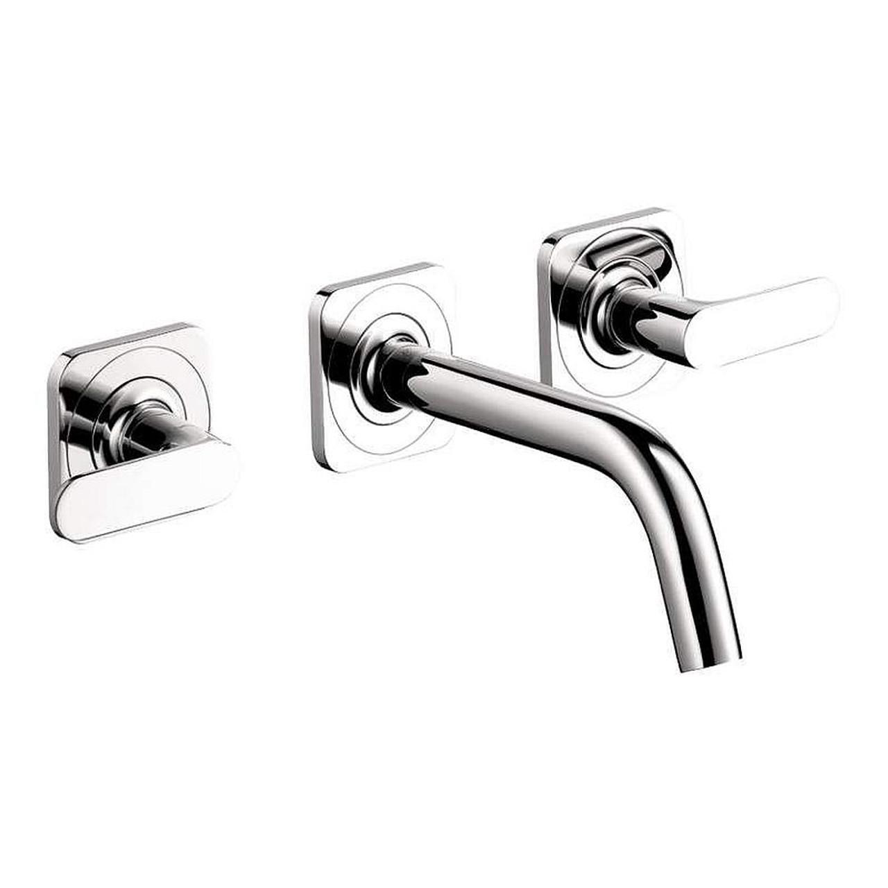 Bathroom Faucet Wall Mount Faucet with Lever Handles in Chrome