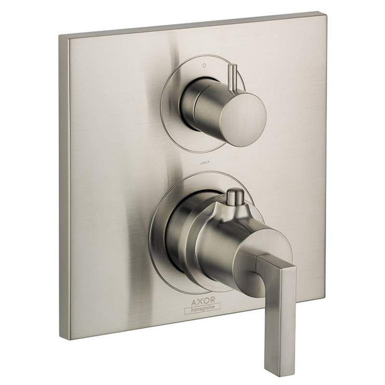 Axor 39720821 Thermostatic Valve Trim with Integrated Diverter and Volume Controls - Less Valve in Brushed Nickel